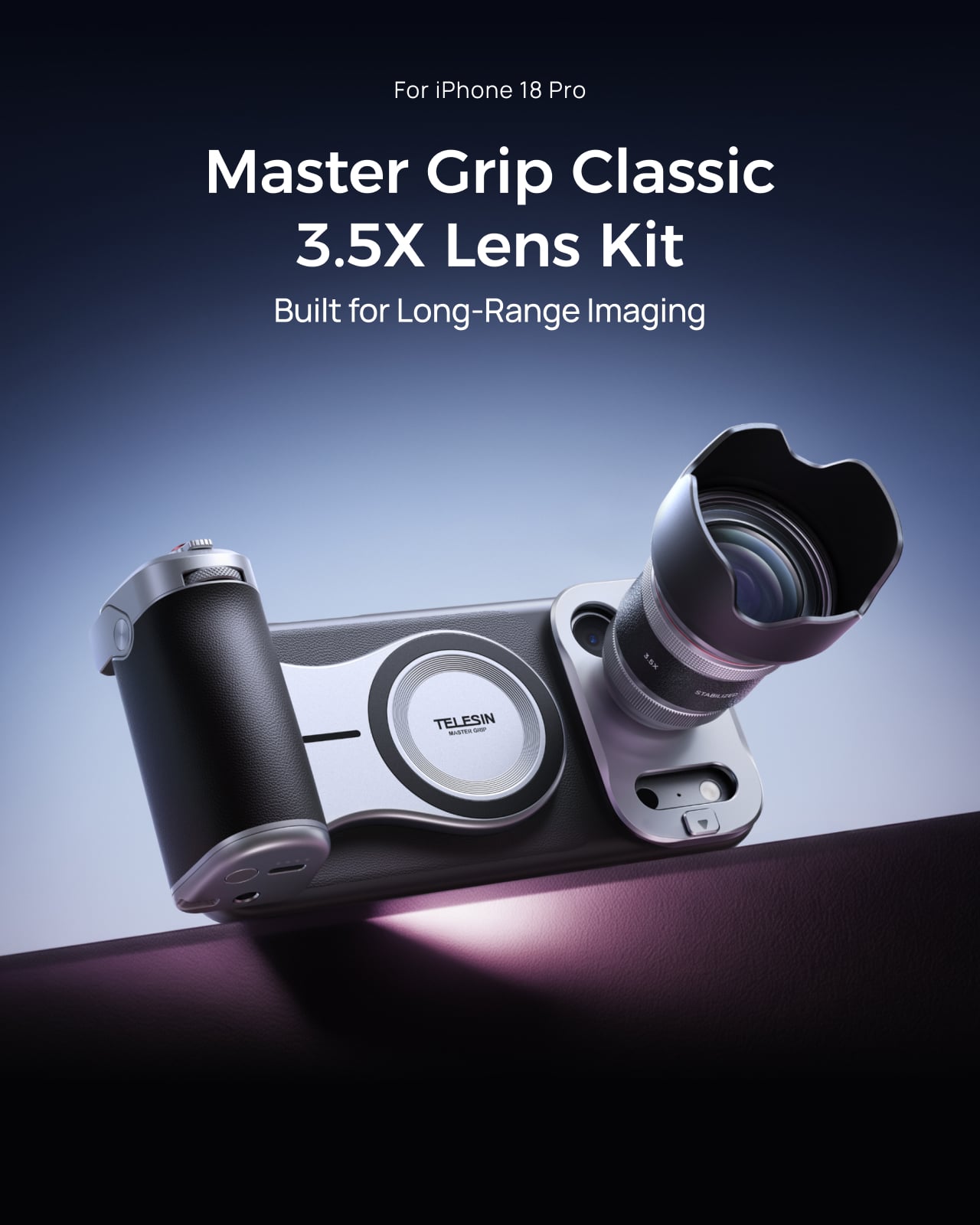 Telesin iPhone 18 Pro Master Grip Kit + 3.5X Telefoto Lens