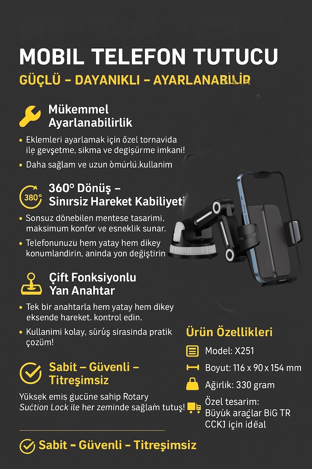 X251 araçta kullanım örneği