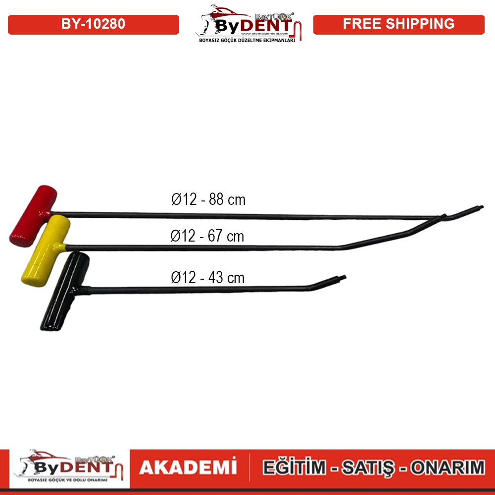 pdr, tools, göçük, düzeltme, kuşak arası, boyasız göçük, boyasız göçük düzeltme, pdr tools, otomalzemeal, bydent, göçük düzeltme ekipmanı,