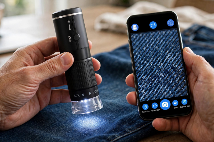 SmartScope ile kot kumaş dokusunun incelenmesi