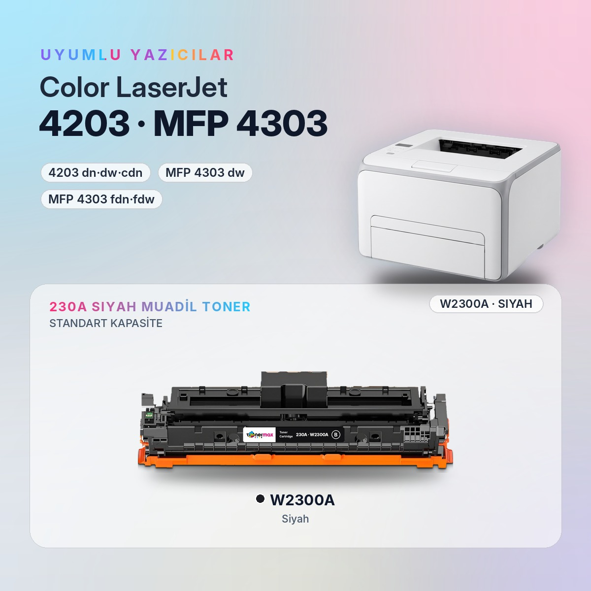 W2300A Siyah Muadil Toner uyumlu yazıcı modelleri