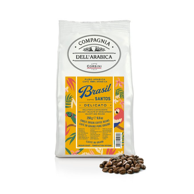 Caffe Corsini Brezilya Santos %100 Arabica Çekirdek Kahve 250GR
