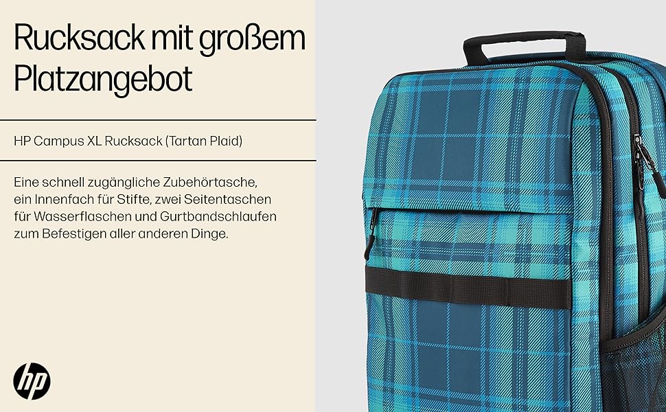 XL Campus Bag Batik Desenli Turkuaz Karo Desen