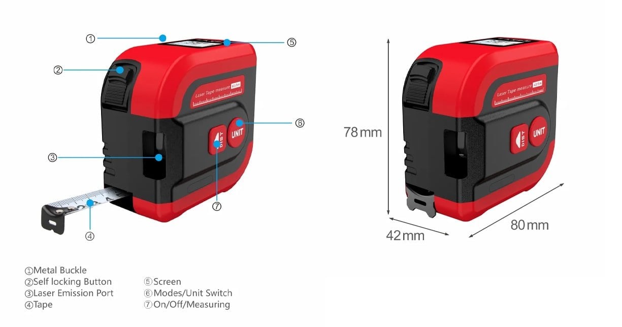 Noyafa NF-2240 Lazer Mezura Ölçüleri