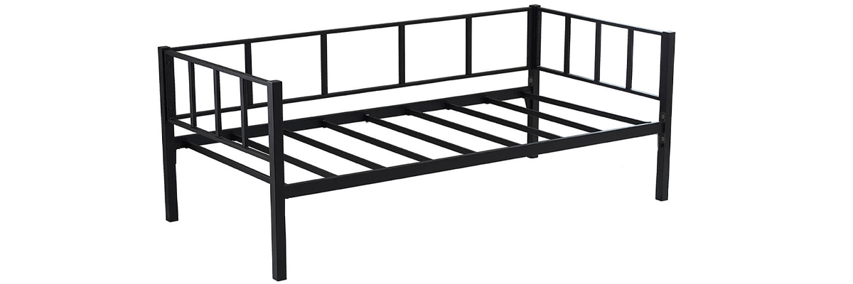 Titan Daybed Tek Kişilik Siyah Sedir Metal Karyola
