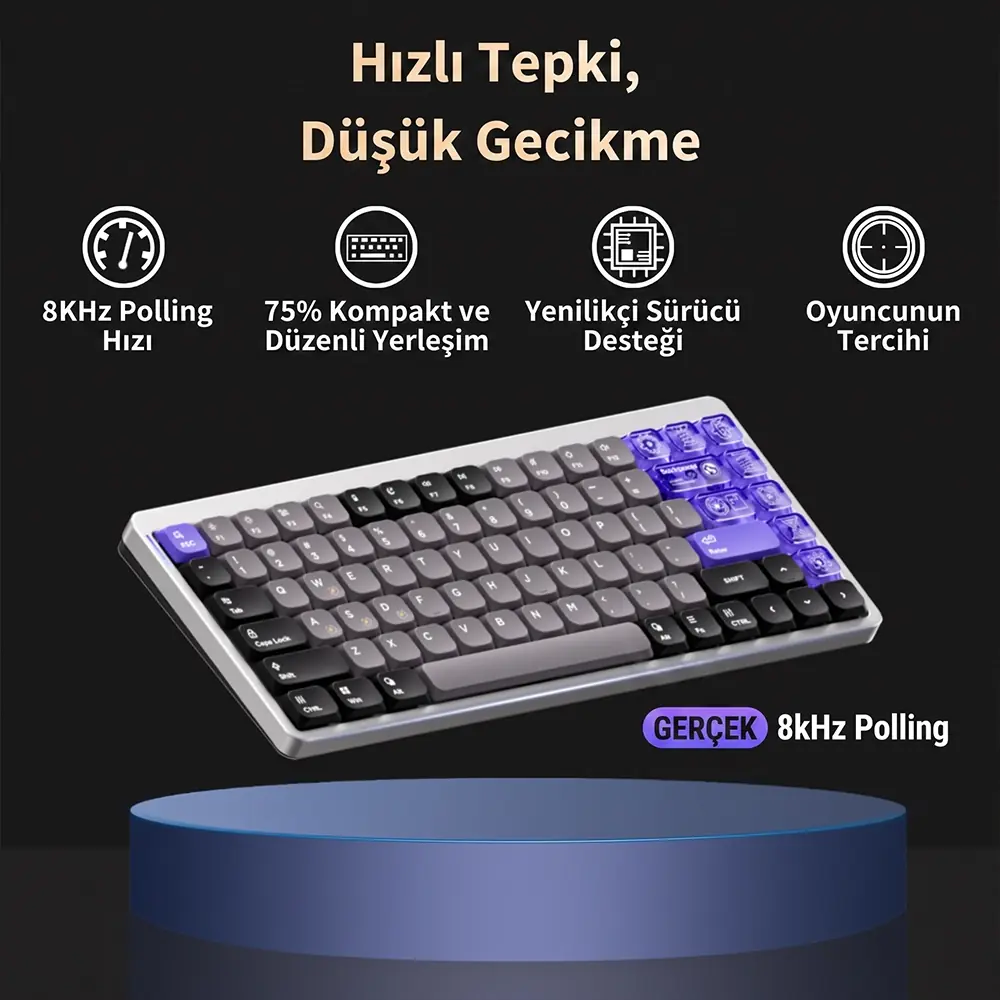 NuPhy Air75 HE 8000Hz Polling Rate ve 0.1ms Latency