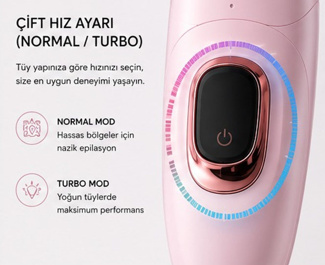 MKİO epilatör normal ve turbo hız ayarı