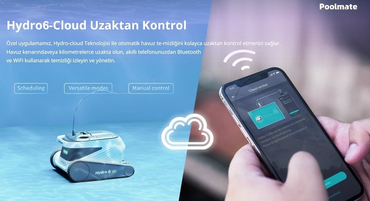 Poolmate Hydro6 UV mobil uygulama ile uzaktan kontrol