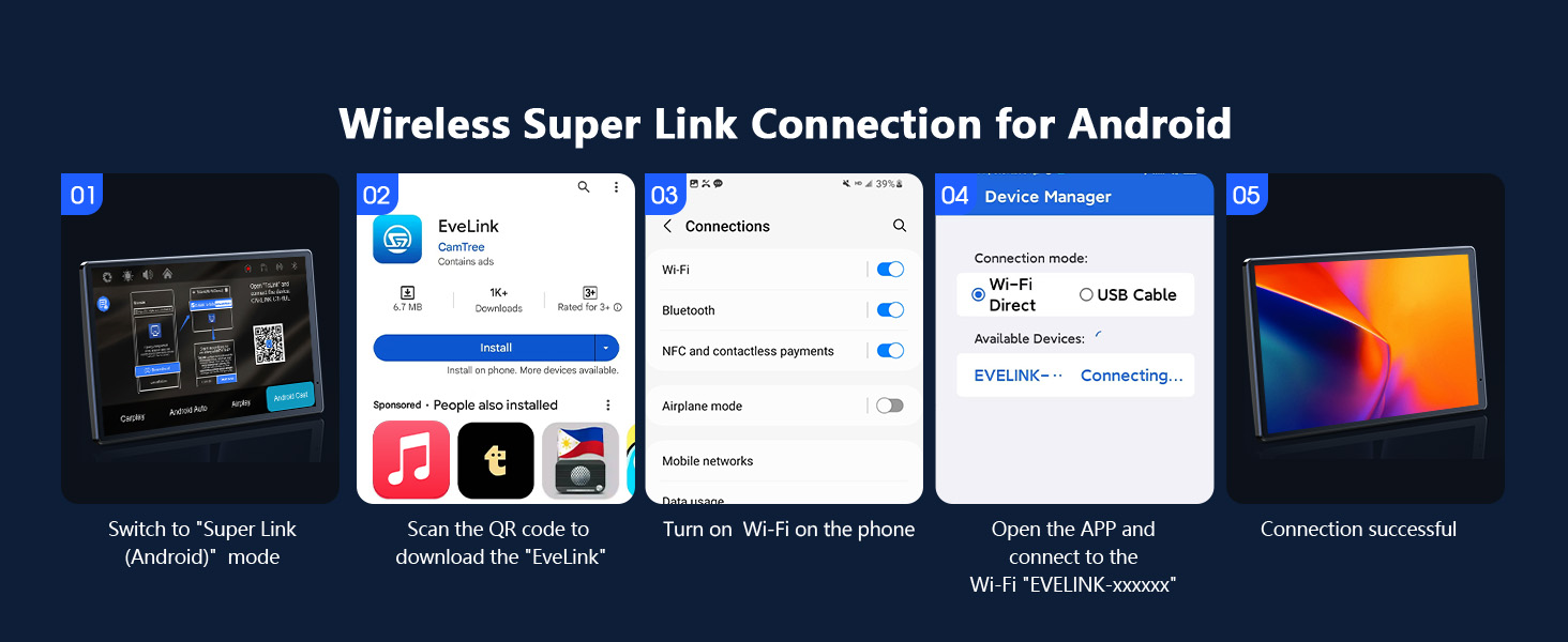 Android için Kablosuz Süper Bağlantı Bağlantısı