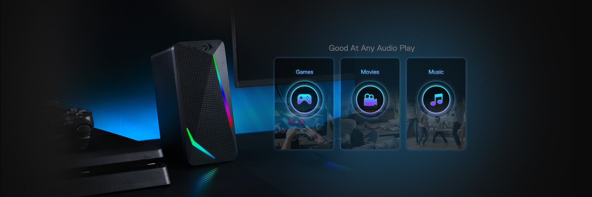 Redragon GS510 RGB Bilgisayar Stereo Hoparlör Masaüstü Hoparlörler