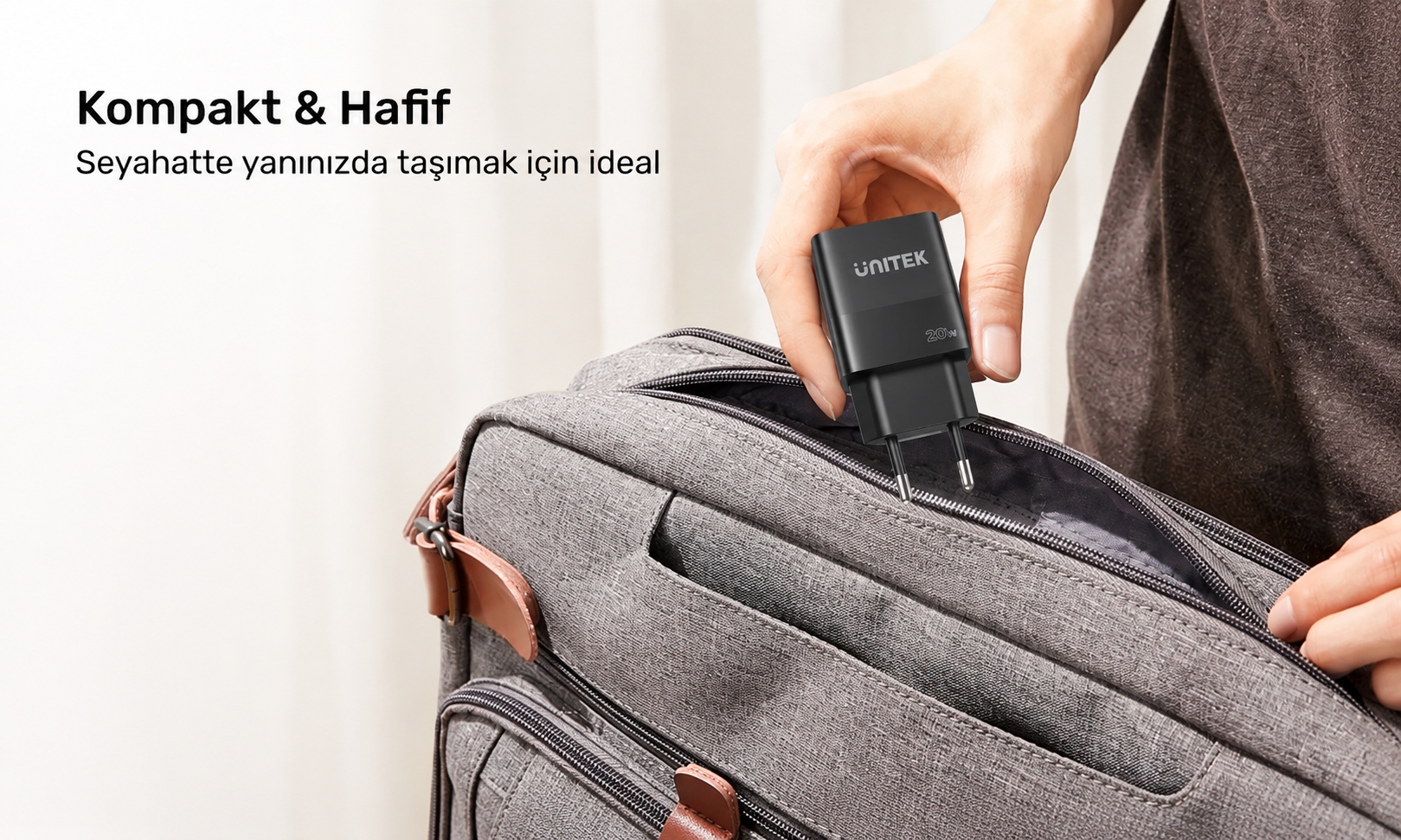 Unitek 20W Hızlı Şarj Adaptörü 1*USB-C 1*USB-A