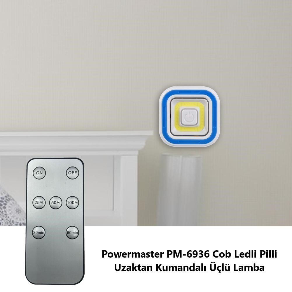 Powermaster PM-6936 1+1 Cob Ledli Pilli Uzaktan Kumandalı Tekli Lamba İçerik