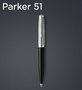 Parker 51 Tükenmez Kalem | Krom Trim ile Siyah Namlu | Siyah Mürekkep Dolum ile Orta Nokta | Gi...