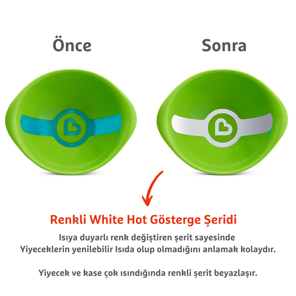 Munchkin Sıcağa Duyarlı 3’lü Kaseler Seti 6 Ay+ BPA İçermez Renk Değiştirir Kolay Temizlenebilir görsel