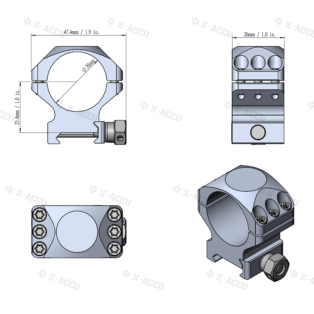 X-Accu XASR-3001 Kapsam Halkaları Acom