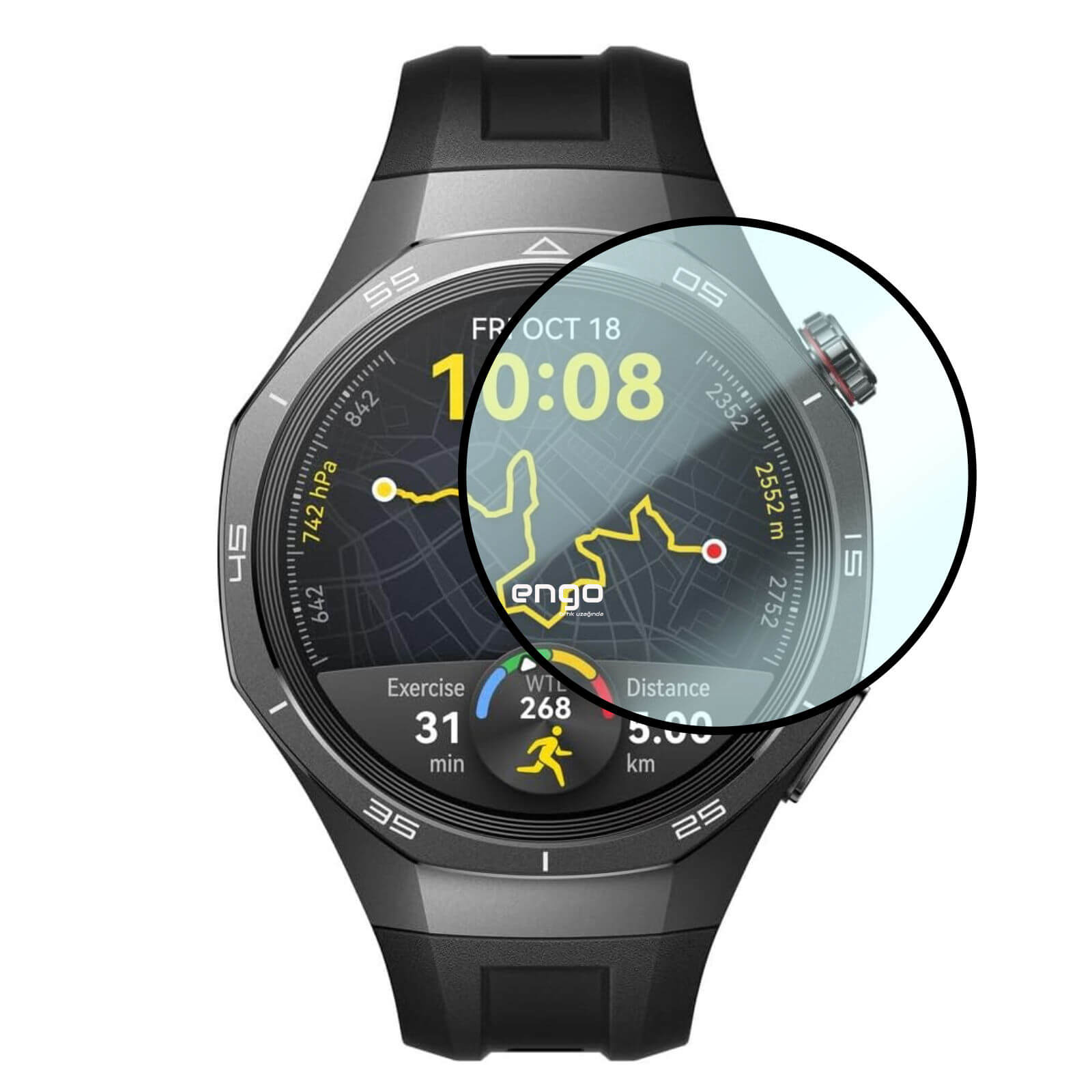 Engo Huawei Watch GT5 Pro 46mm Ekran Koruyucu Flexible Tam Kapama Şeffaf