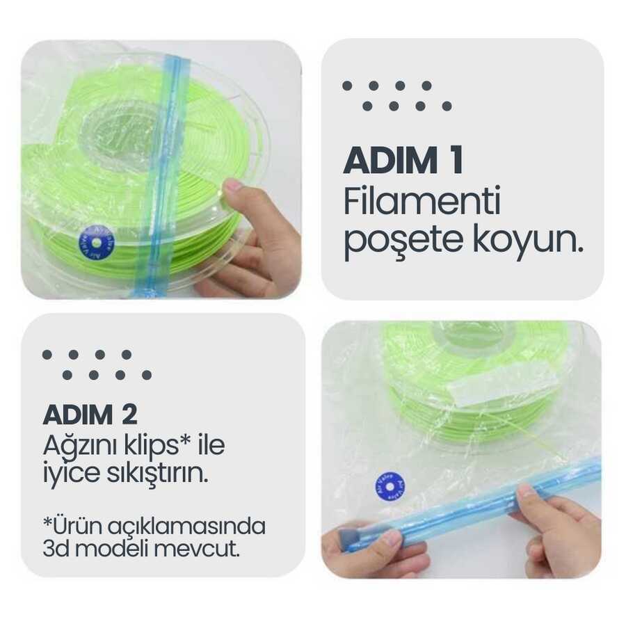 Vakumlu Filament Saklama Poşeti Kullanımı