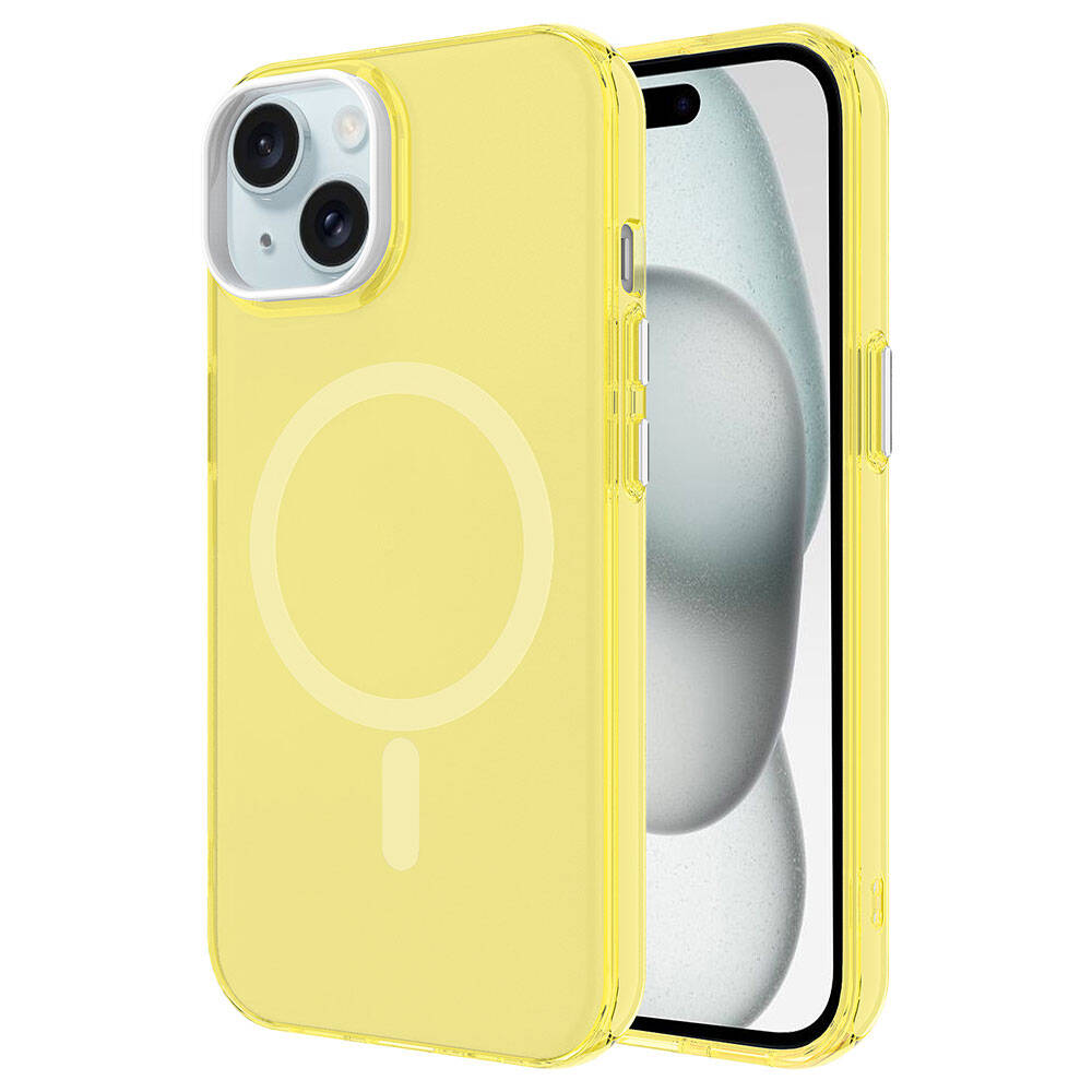 Apple iPhone 15 Plus Kılıf Zore M-safe Şarj Özellikli Buzlu Transparan C-Pro Sert Kapak - 6