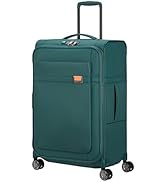Samsonite Airea - Spinner M, genişletilebilir çanta, 67 cm, 73,5/81,5 L, mavi (Kuzey Mavisi/Turuncu)