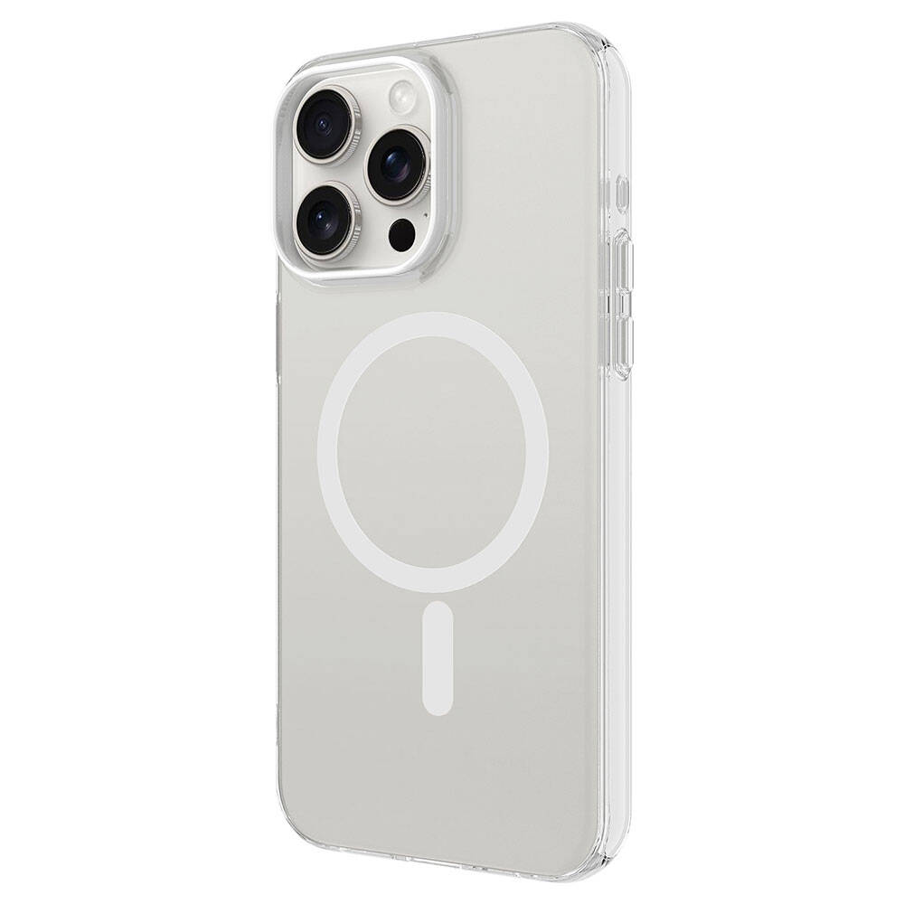 Apple iPhone 15 Pro Max Kılıf Zore M-safe Şarj Özellikli Buzlu Transparan C-Pro Sert Kapak - 8