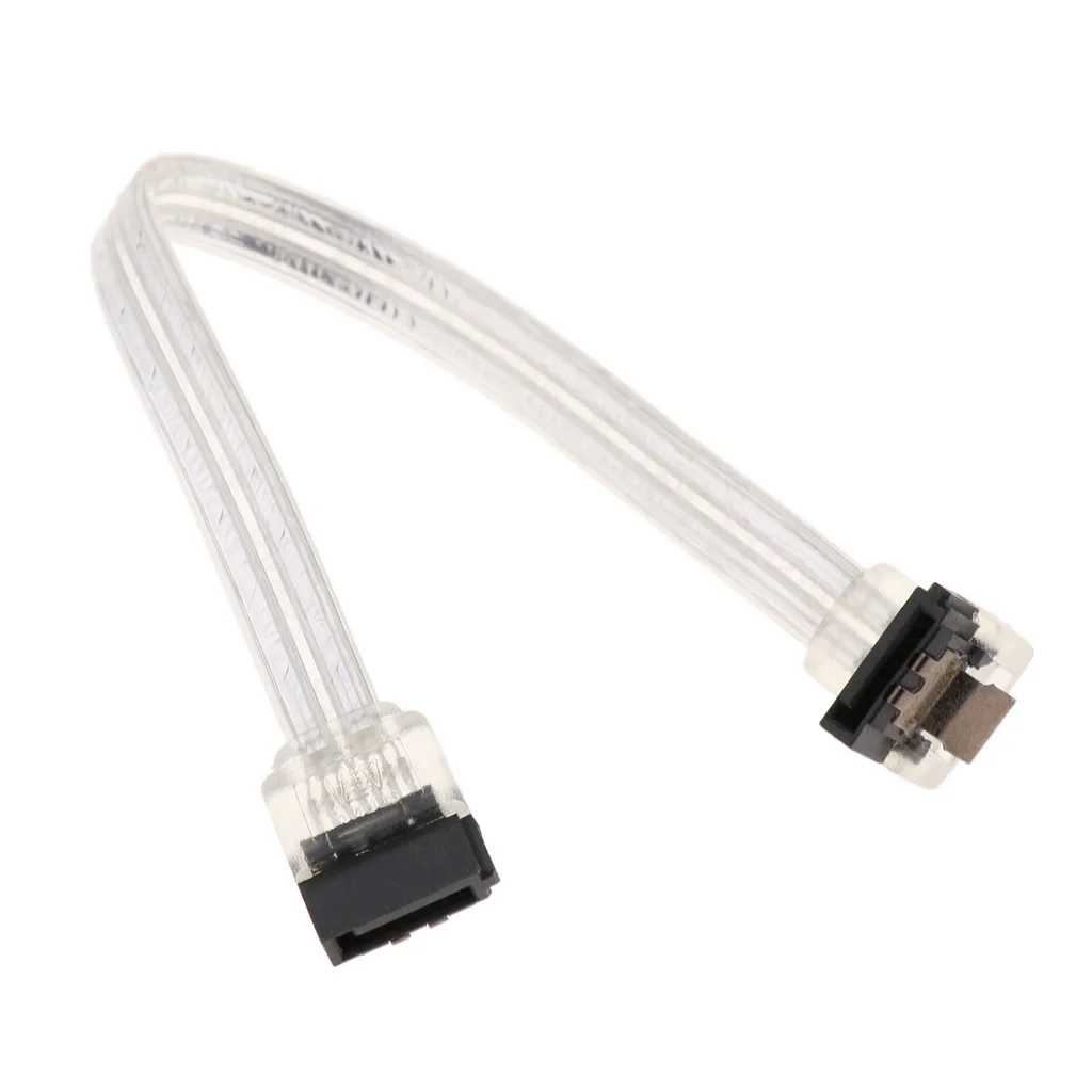 Slim SATA 3 III SATAiii 6Gbps HDD Hard Drive Data Cable Transparent Cord Lead 6 Inches