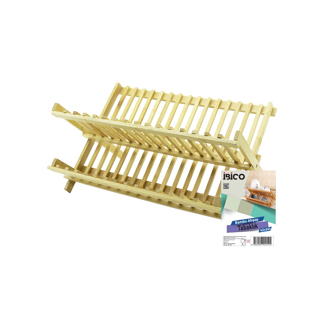 ANKAVERSE® Ahşap Bambu Bulaşıklık 43x43 cm