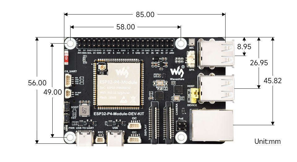 ESP32-P4-Module-DEV-KIT-details-size