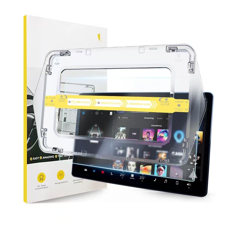 BYD 15.6 inç Araç Multimedya Ekran Koruyucu Uygulama Aparatlı Zore Premium Temperli Cam Ekran Koruyucu - 4