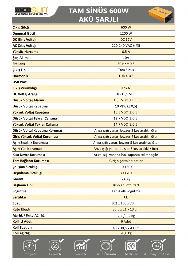 Tam  Şarjlı 12V 600W - 1