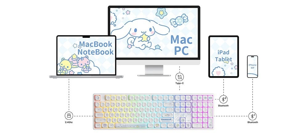 Akko Cinnamoroll Star 5108b Plus Gaming Klavye H4