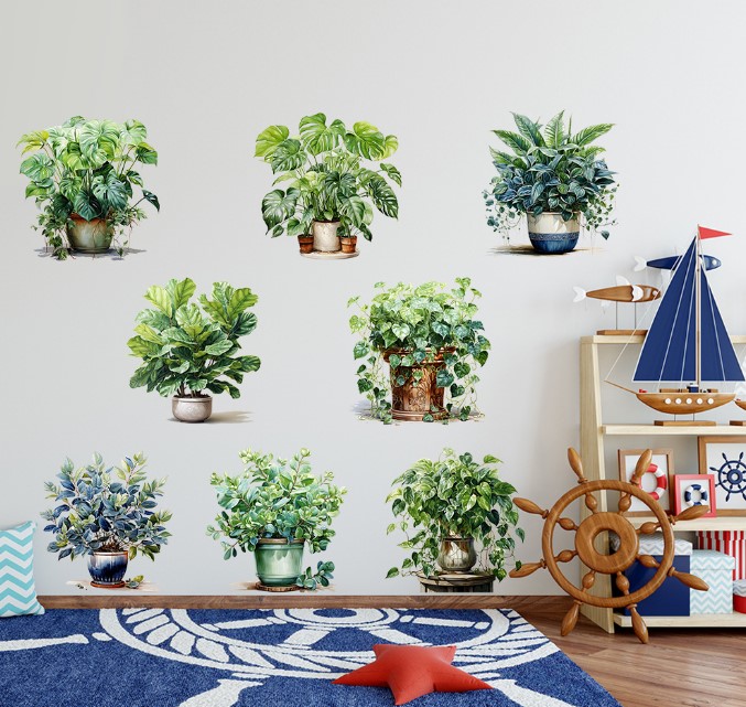 Saksılı Çiçek Sticker Tasarımı