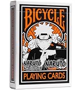 Metin, stilize karakterler ve cesur tipografi ile süslenmiş siyah ve turuncu bir oyun kutusunun üzerinde "BIKE NARUTO PLAYING KARTLARI" yazıyor.