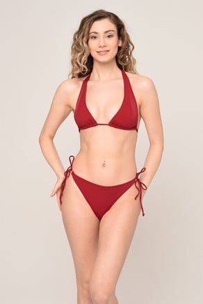 AQUAVİVA Kadın Bordo Yanı İpli Üçgen String Bikini Takımı