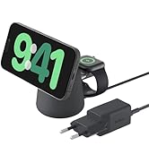 Belkin BoostCharge Pro kablosuz 2'si 1 arada şarj istasyonu, MagSafe (15 W), MagSafe şarj cihazı, kompat...