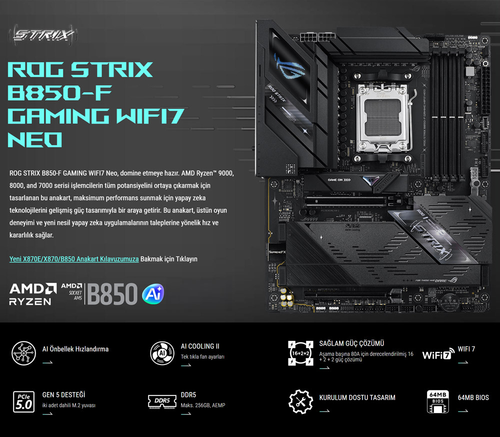 ROG STRIX B850-F GAMING WIFI7 NEO