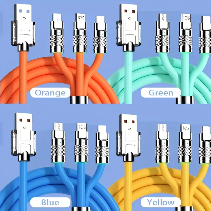 multi şarj kablosu3in 1 çoklu şarj kablosu mfi evrensel usb hızlı şarj kablo tip-c / usb c mikro yıldırım ile telefon ipad tablet için 5