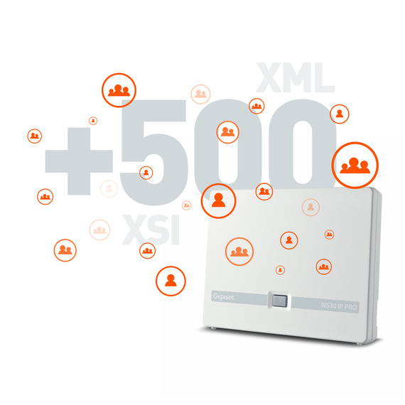 Gigaset N530 IP PRO, 500'den fazla kişi için simgeler ve XSI/XML desteği
