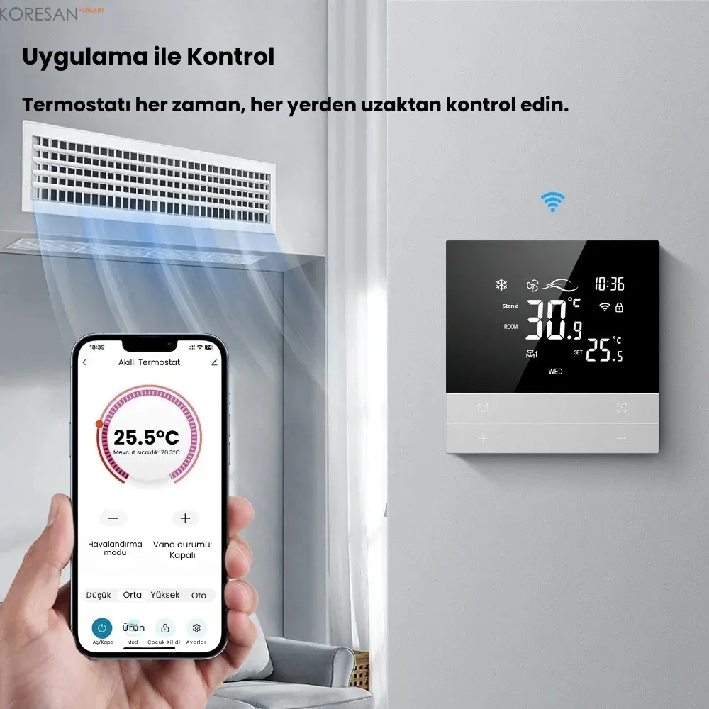 WiFi Akıllı Oda Termostatı Dokunmatik Ekranlı T100