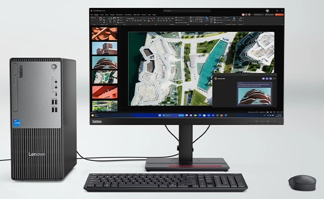 Lenovo ThinkCentre Neo 50t Gen 5 (Intel) Tower, ThinkShield Security ve daha fazlasıyla korunuyor.