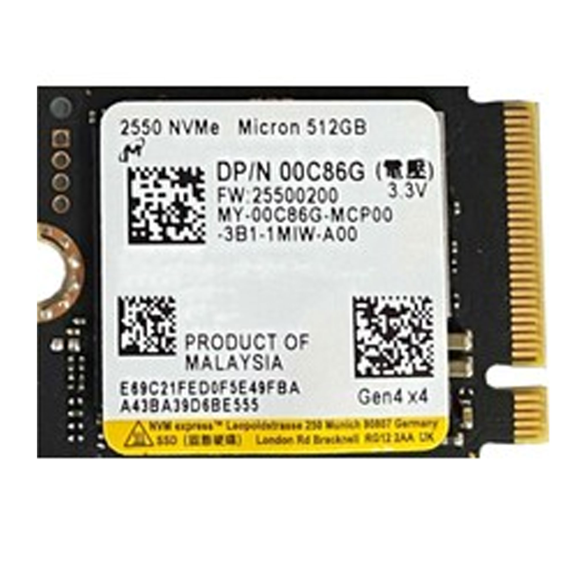 Micron MTFDKCD512TGE 512GB NVMe SSD