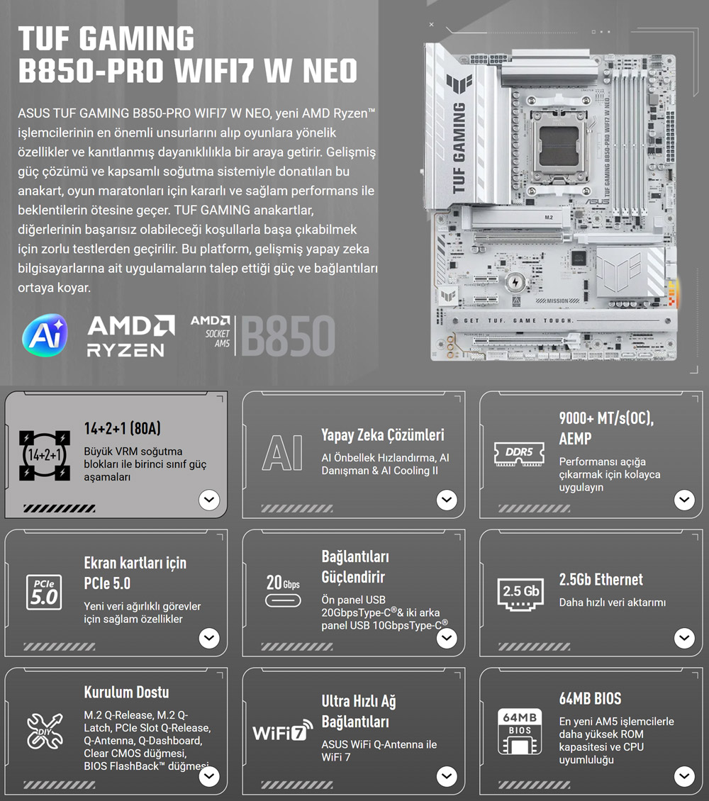 TUF GAMING B850-PRO WIFI7 W NEO