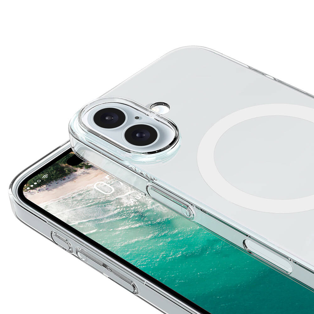 Apple iPhone 16 Kılıf Zore M-safe Şarj Özellikli Şeffaf Tek Kamera Çerçeveli Porto Kapak - 4