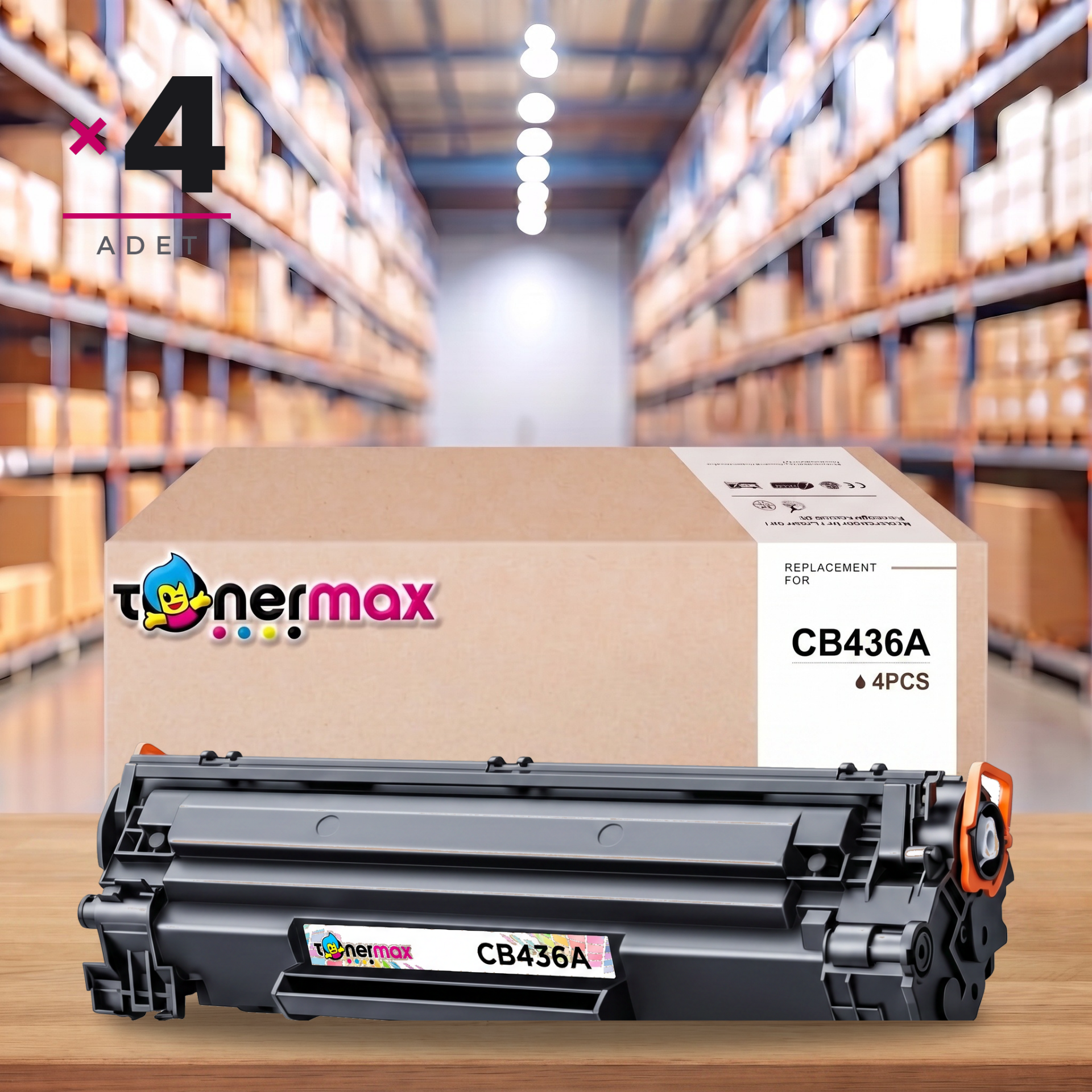 tonermax® cb436a muadil toner — dörtlü paket