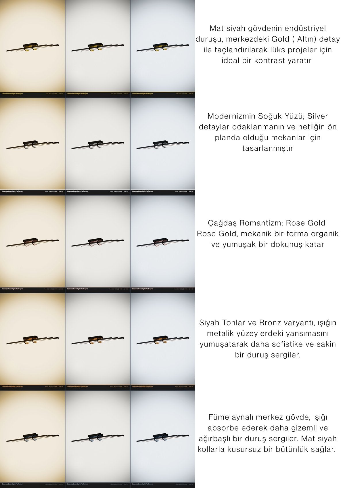 Cosmo Modern LED Tavan Avize (Plafonyer) - Silver