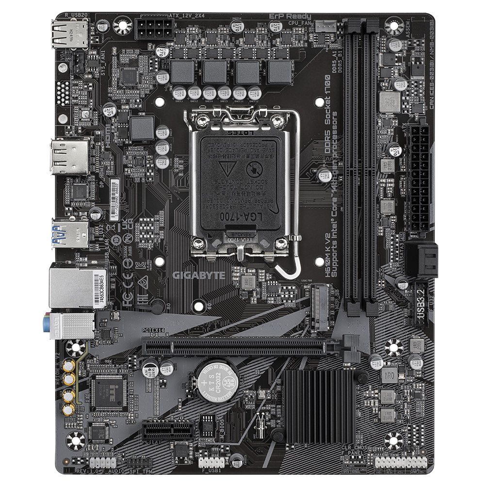 GIGABYTE H610M K V2 DDR5 4800Mhz M.2 HDMI/DP MATX 1700P