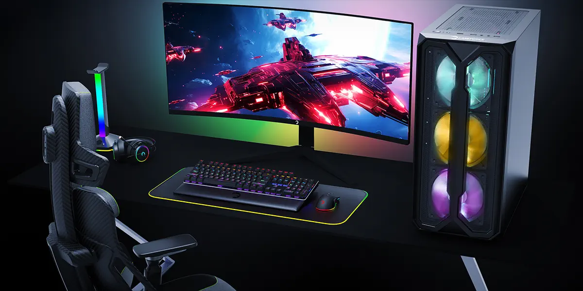 GamePower Aura 4*120mm Siyah Fan A-RGB Şerit Led 550W 80+ Bronze Power Supply Gaming Kasa