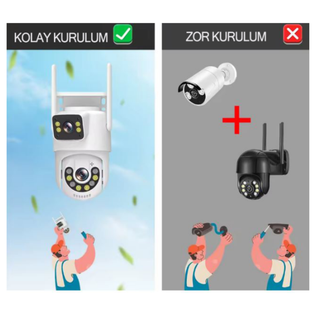 kablosuz wifi sesli ptz güvenlik kamerası