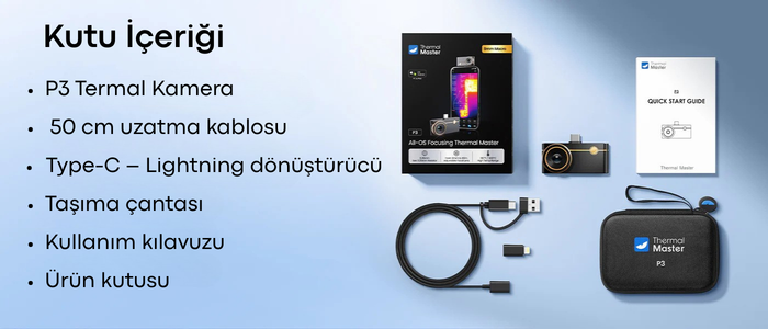 Thermal Master P3 Akıllı Telefonlar İçin Mobil Termal Kamera Kutu İçeriği