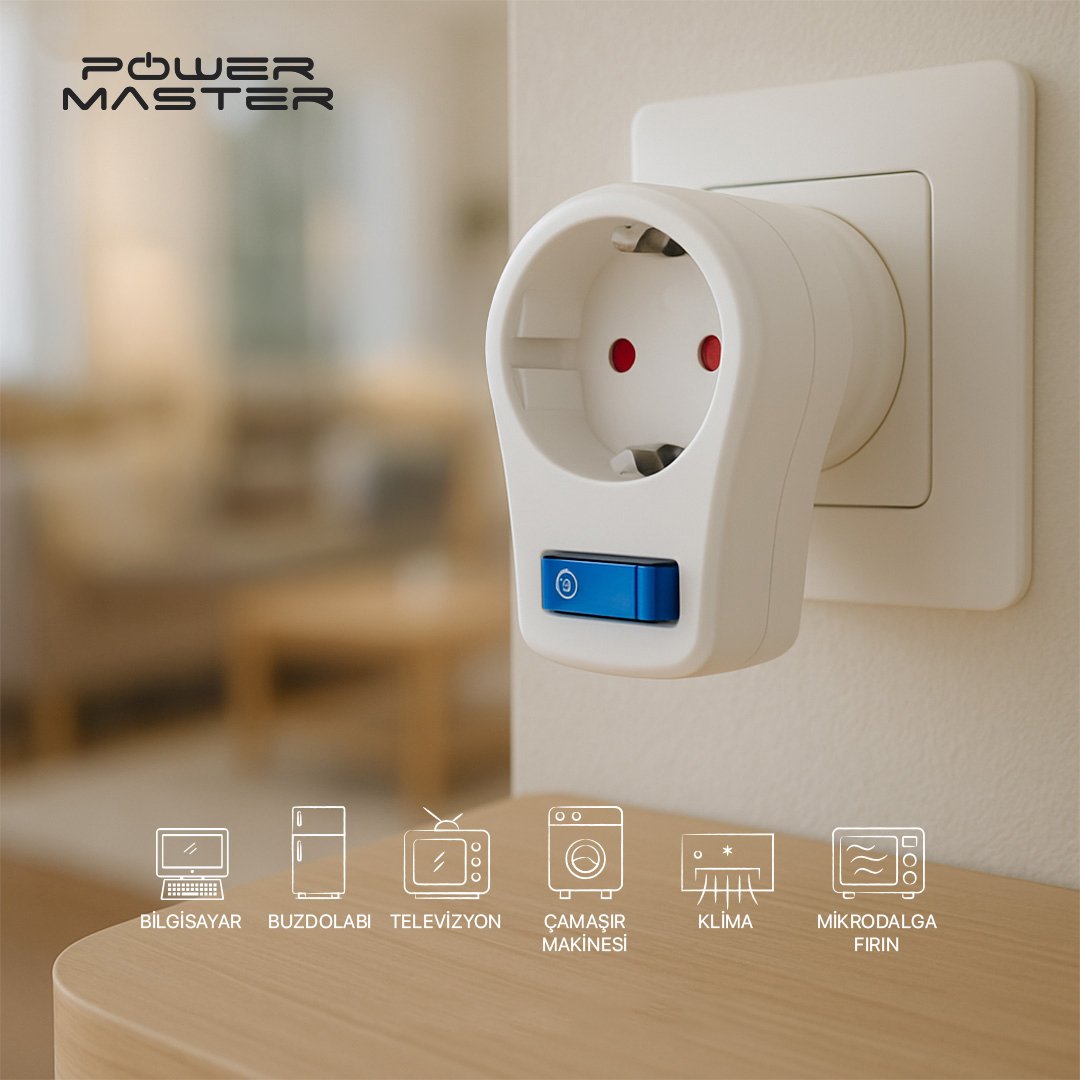 Anahtarlı Akım Korumalı Priz