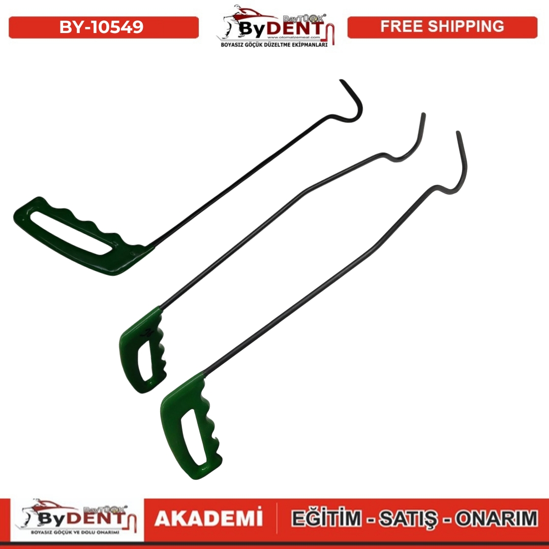 pdr, tools, göçük, düzeltme, kuşak arası, boyasız göçük, boyasız göçük düzeltme, pdr tools, otomalzemeal, bydent, göçük düzeltme ekipmanı,